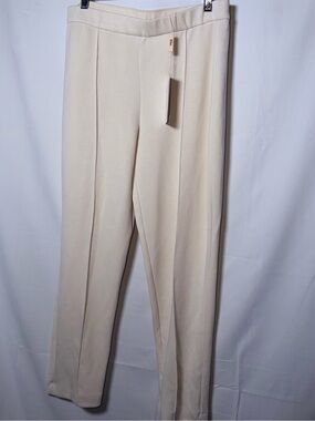 Elie Tahari Neutral Cream Straight Leg Track Pants